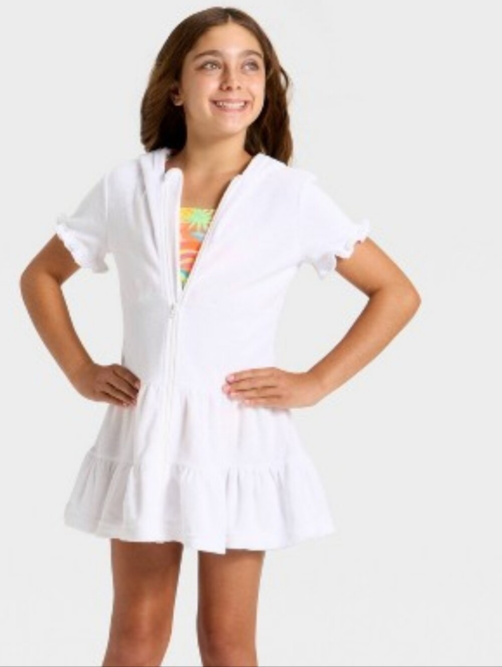 NWT Cat & Jack Hooded Swim Cover Up- M Or 8